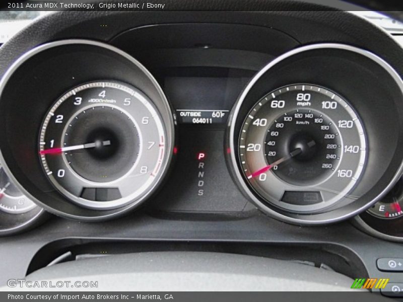 Grigio Metallic / Ebony 2011 Acura MDX Technology