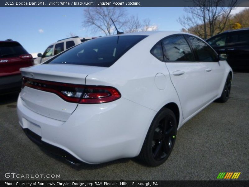 Bright White / Black/Light Tungsten Accent Stitching 2015 Dodge Dart SXT