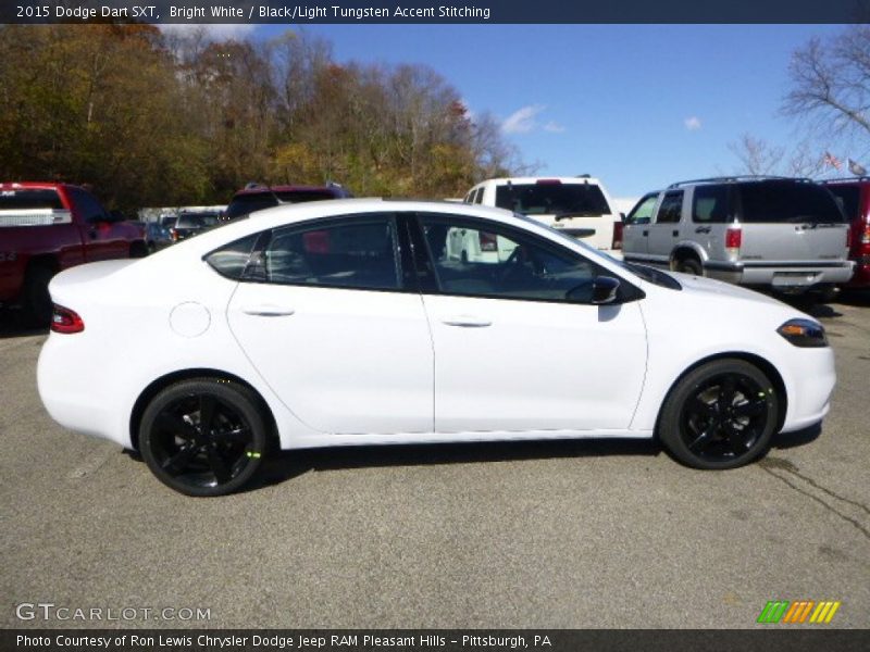 Bright White / Black/Light Tungsten Accent Stitching 2015 Dodge Dart SXT