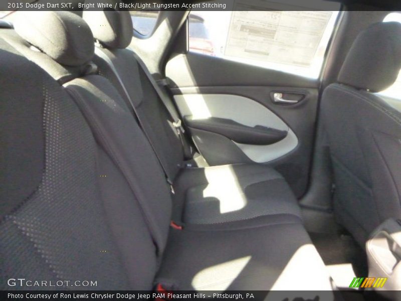 Bright White / Black/Light Tungsten Accent Stitching 2015 Dodge Dart SXT
