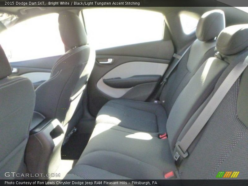 Bright White / Black/Light Tungsten Accent Stitching 2015 Dodge Dart SXT