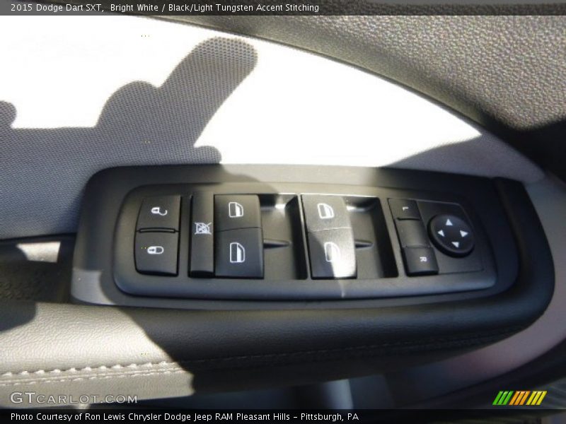 Bright White / Black/Light Tungsten Accent Stitching 2015 Dodge Dart SXT