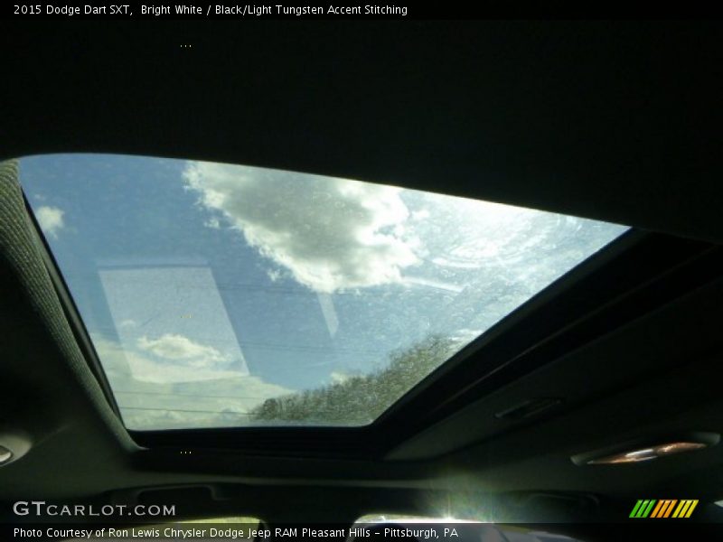 Bright White / Black/Light Tungsten Accent Stitching 2015 Dodge Dart SXT