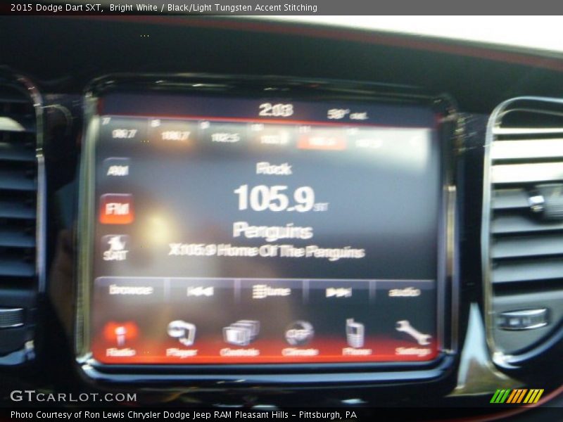 Bright White / Black/Light Tungsten Accent Stitching 2015 Dodge Dart SXT