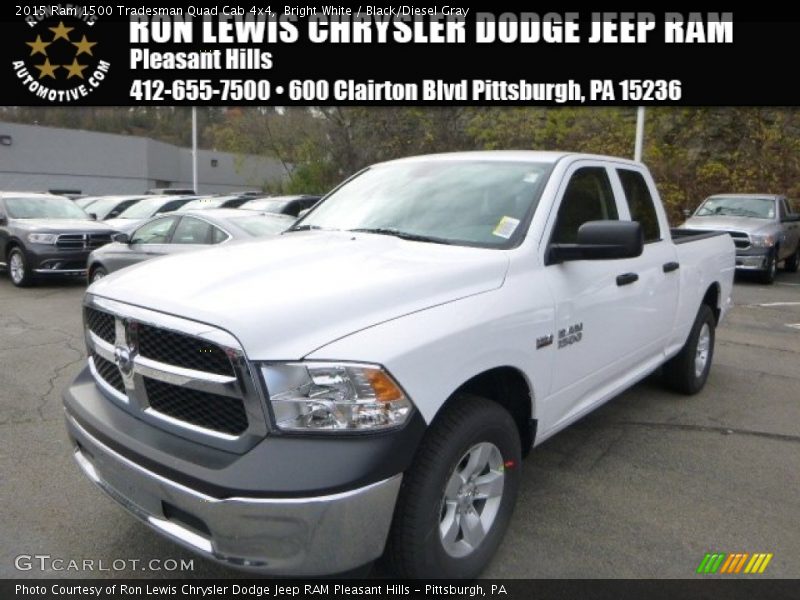 Bright White / Black/Diesel Gray 2015 Ram 1500 Tradesman Quad Cab 4x4