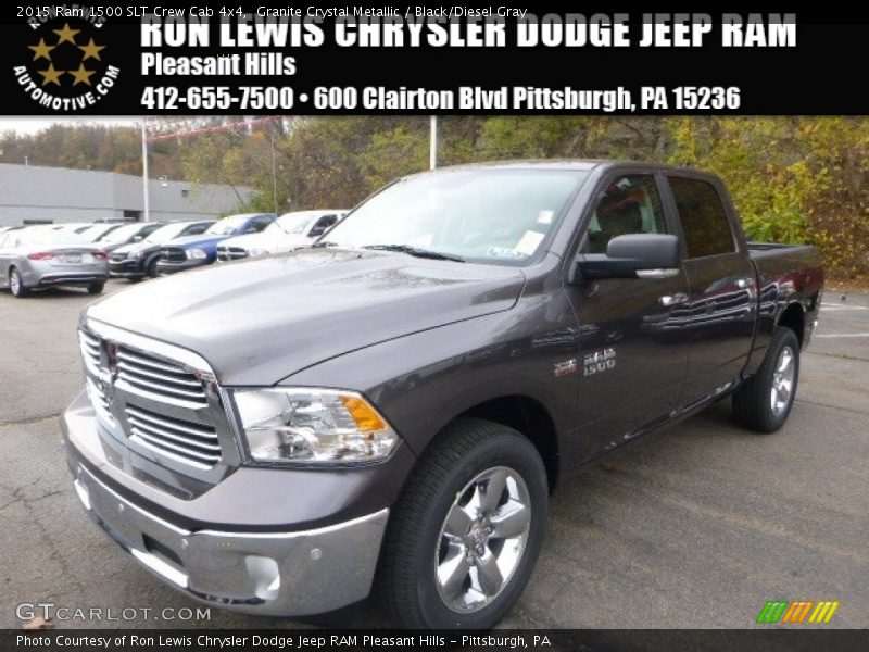 Granite Crystal Metallic / Black/Diesel Gray 2015 Ram 1500 SLT Crew Cab 4x4