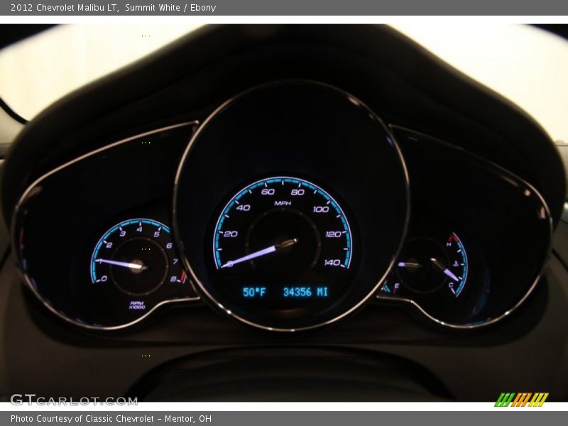 Summit White / Ebony 2012 Chevrolet Malibu LT