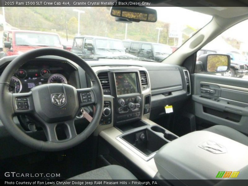 Granite Crystal Metallic / Black/Diesel Gray 2015 Ram 1500 SLT Crew Cab 4x4