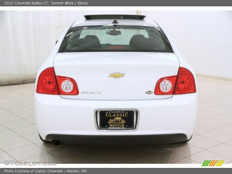 Summit White / Ebony 2012 Chevrolet Malibu LT