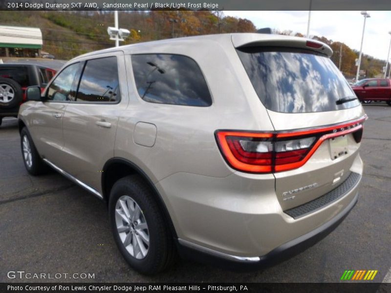 Sandstone Pearl / Black/Light Frost Beige 2014 Dodge Durango SXT AWD