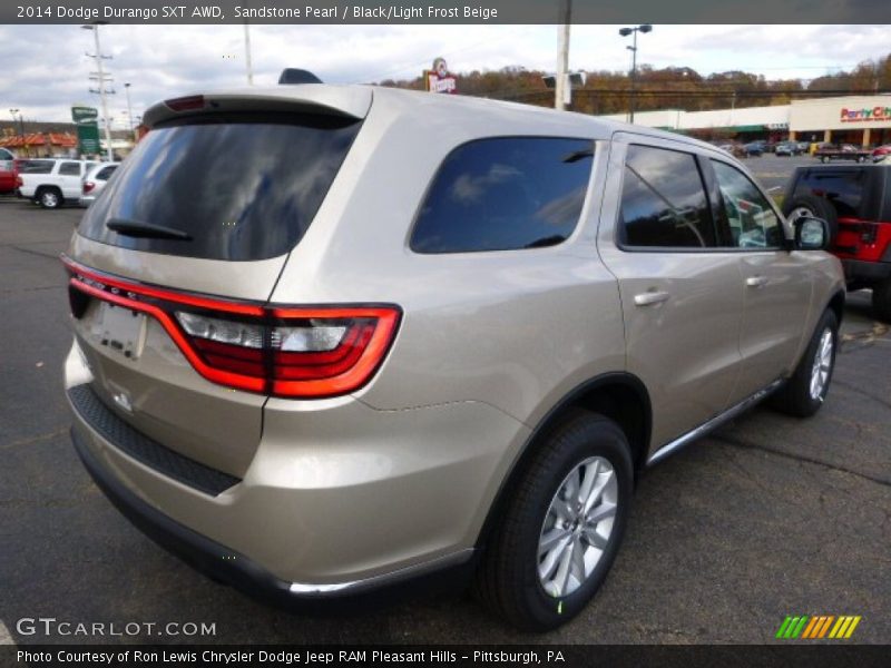 Sandstone Pearl / Black/Light Frost Beige 2014 Dodge Durango SXT AWD