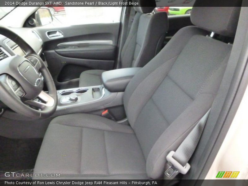 Sandstone Pearl / Black/Light Frost Beige 2014 Dodge Durango SXT AWD