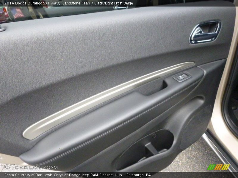 Sandstone Pearl / Black/Light Frost Beige 2014 Dodge Durango SXT AWD