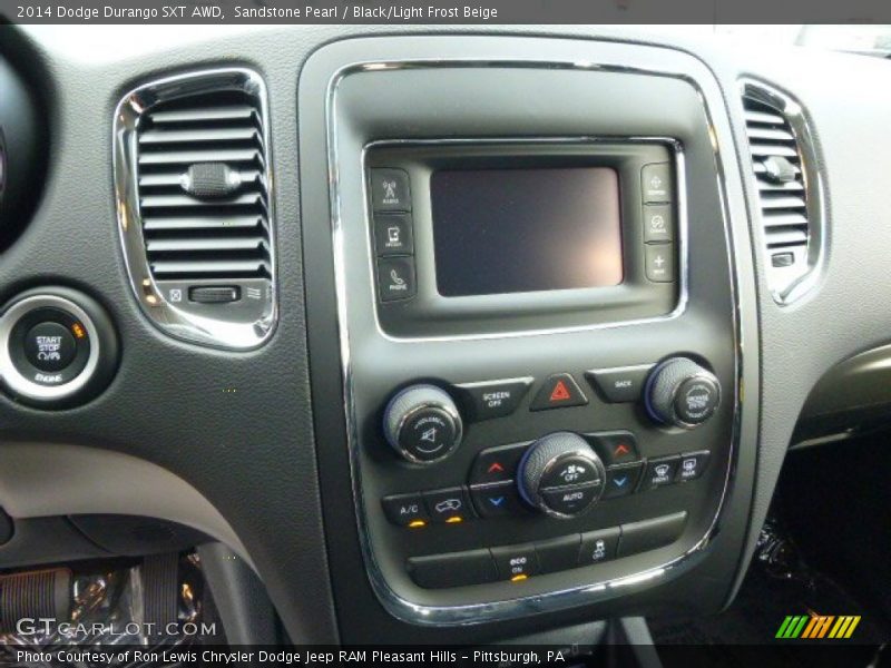 Sandstone Pearl / Black/Light Frost Beige 2014 Dodge Durango SXT AWD