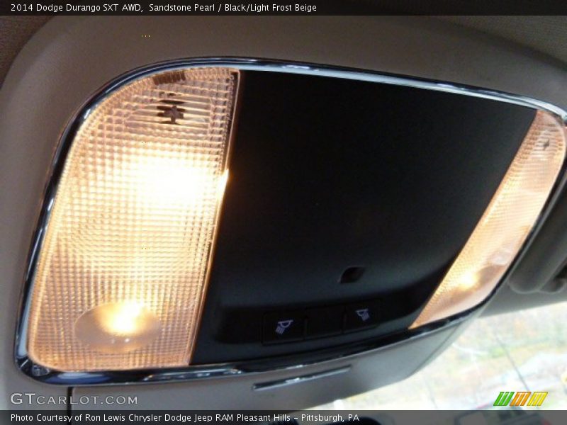 Sandstone Pearl / Black/Light Frost Beige 2014 Dodge Durango SXT AWD