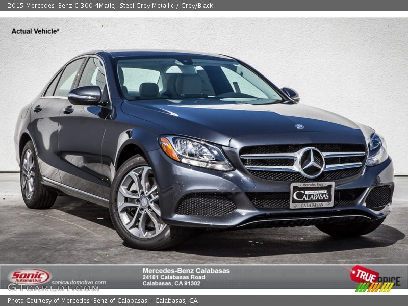 Steel Grey Metallic / Grey/Black 2015 Mercedes-Benz C 300 4Matic