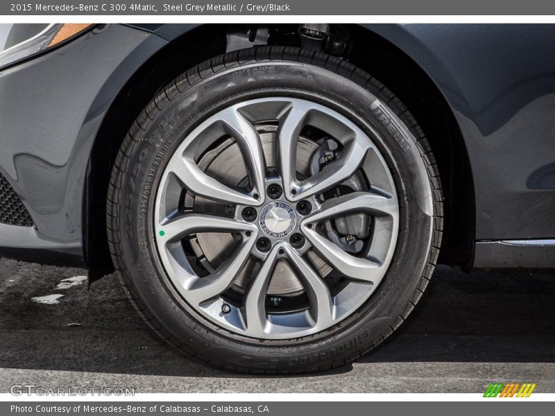 Steel Grey Metallic / Grey/Black 2015 Mercedes-Benz C 300 4Matic