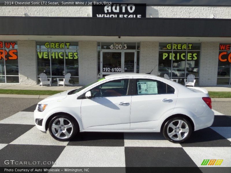 Summit White / Jet Black/Brick 2014 Chevrolet Sonic LTZ Sedan