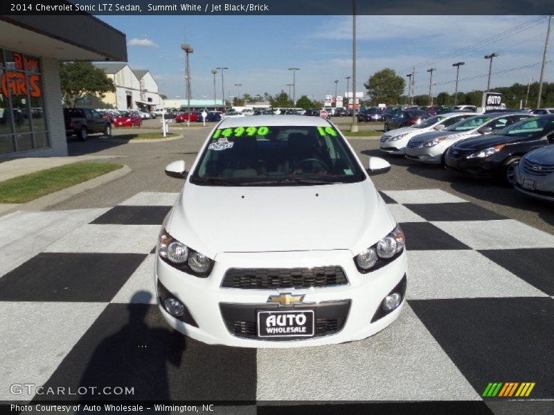 Summit White / Jet Black/Brick 2014 Chevrolet Sonic LTZ Sedan
