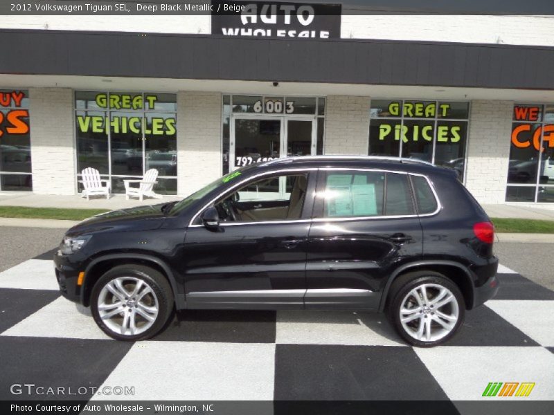 Deep Black Metallic / Beige 2012 Volkswagen Tiguan SEL