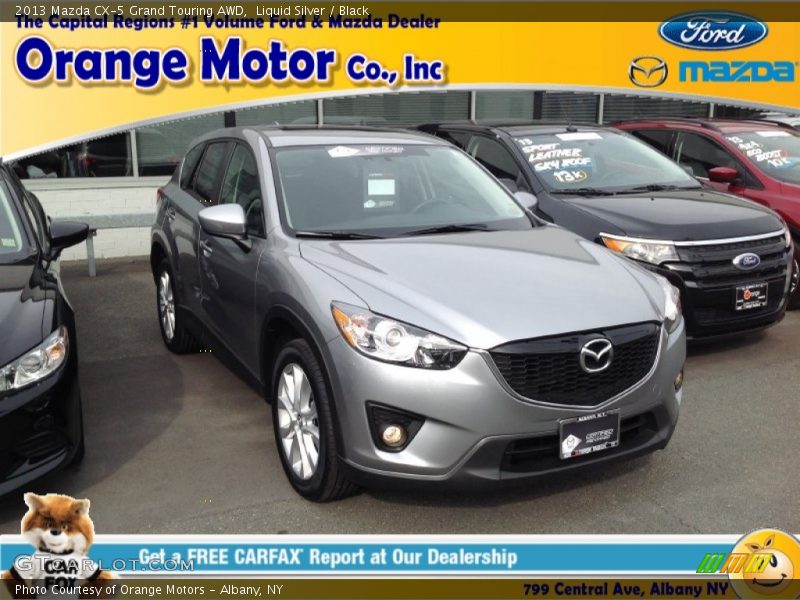 Liquid Silver / Black 2013 Mazda CX-5 Grand Touring AWD