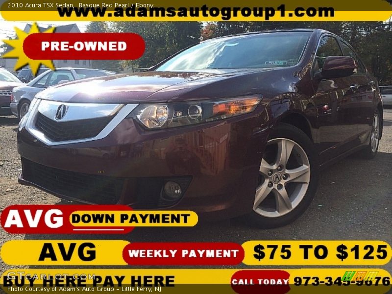 Basque Red Pearl / Ebony 2010 Acura TSX Sedan