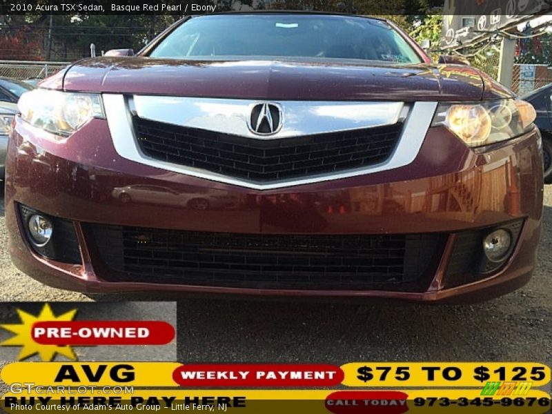 Basque Red Pearl / Ebony 2010 Acura TSX Sedan