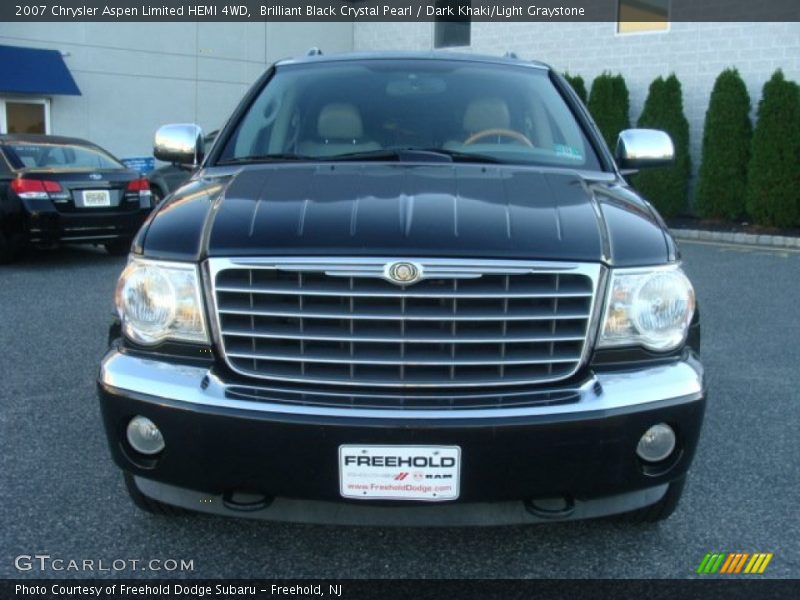 Brilliant Black Crystal Pearl / Dark Khaki/Light Graystone 2007 Chrysler Aspen Limited HEMI 4WD