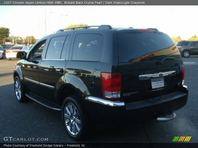 Brilliant Black Crystal Pearl / Dark Khaki/Light Graystone 2007 Chrysler Aspen Limited HEMI 4WD