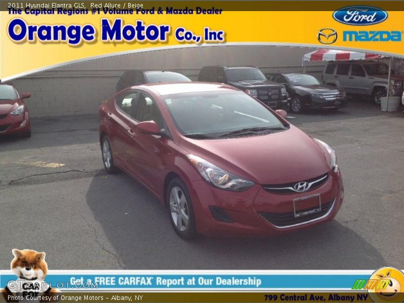 Red Allure / Beige 2011 Hyundai Elantra GLS