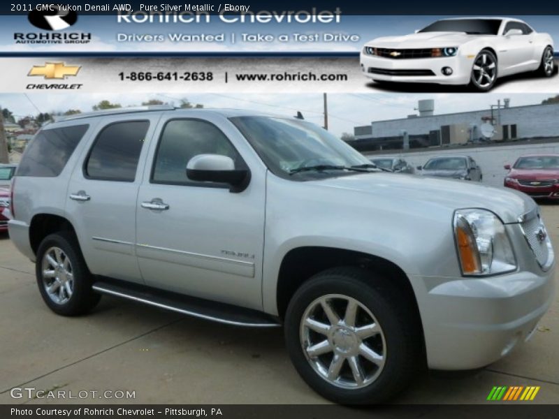 Pure Silver Metallic / Ebony 2011 GMC Yukon Denali AWD
