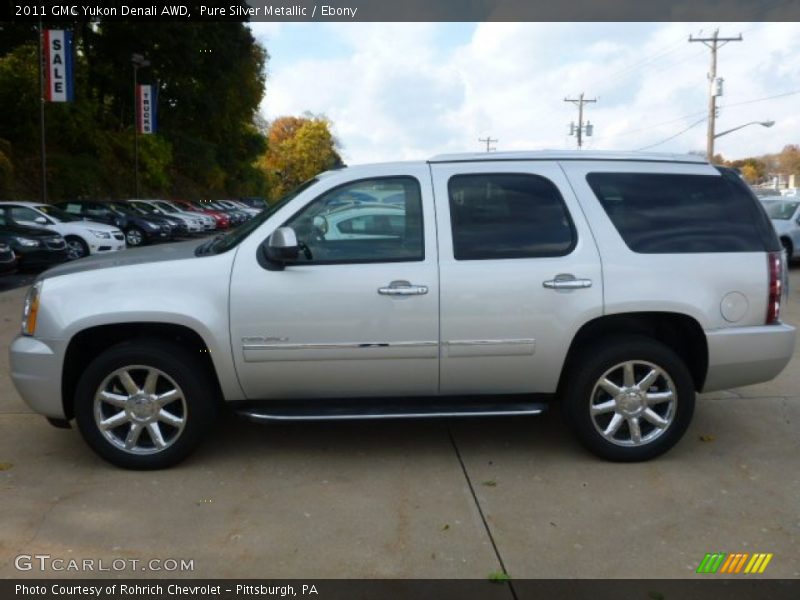 Pure Silver Metallic / Ebony 2011 GMC Yukon Denali AWD