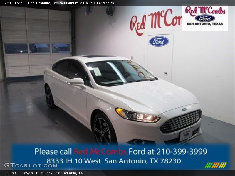 White Platinum Metallic / Terracotta 2015 Ford Fusion Titanium