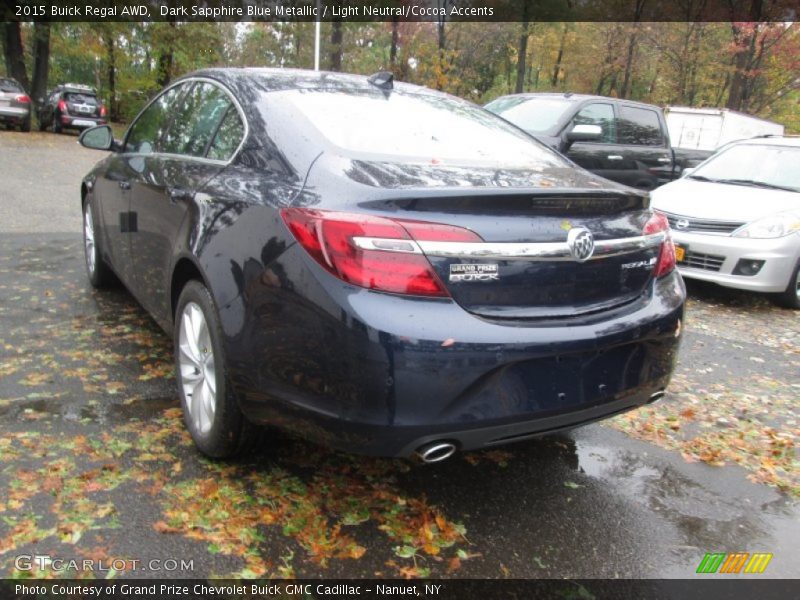 Dark Sapphire Blue Metallic / Light Neutral/Cocoa Accents 2015 Buick Regal AWD