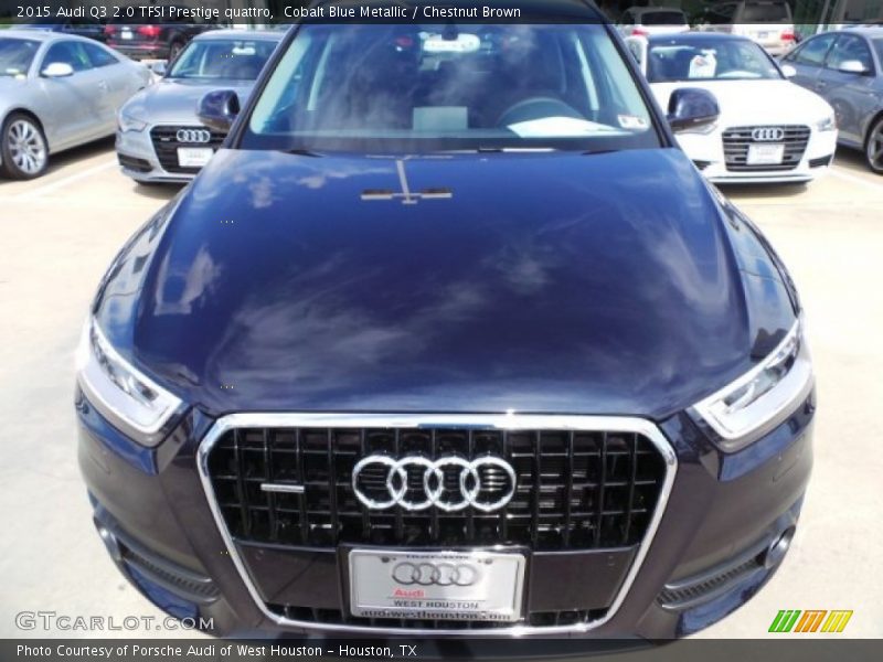 Cobalt Blue Metallic / Chestnut Brown 2015 Audi Q3 2.0 TFSI Prestige quattro