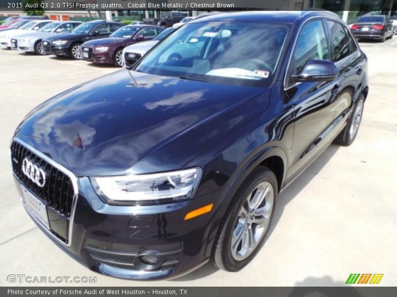 Cobalt Blue Metallic / Chestnut Brown 2015 Audi Q3 2.0 TFSI Prestige quattro