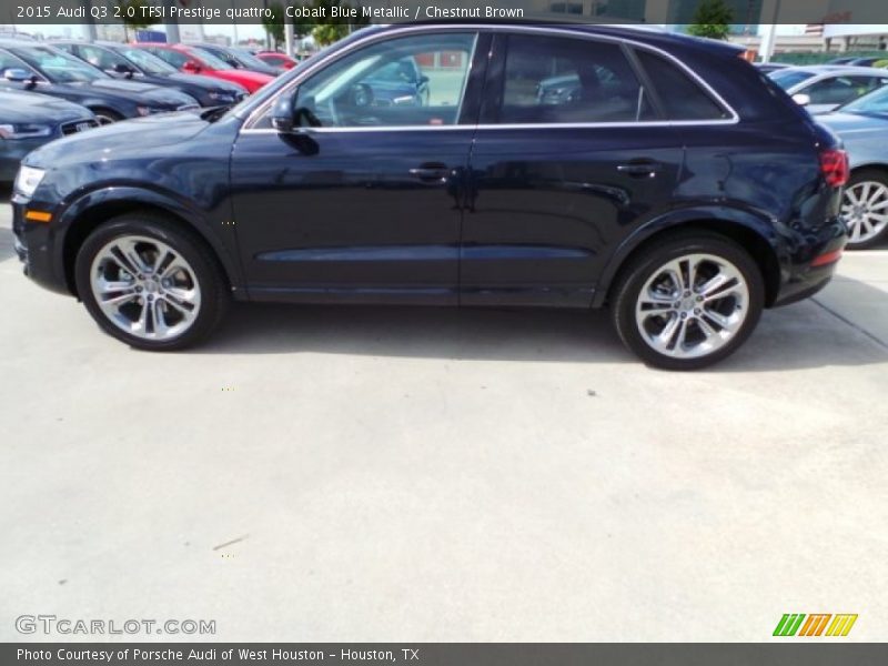 Cobalt Blue Metallic / Chestnut Brown 2015 Audi Q3 2.0 TFSI Prestige quattro