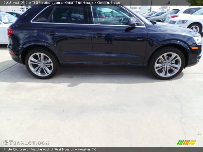 Cobalt Blue Metallic / Chestnut Brown 2015 Audi Q3 2.0 TFSI Prestige quattro