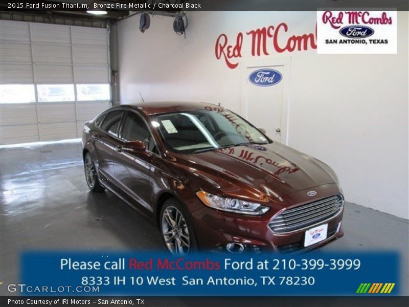 Bronze Fire Metallic / Charcoal Black 2015 Ford Fusion Titanium