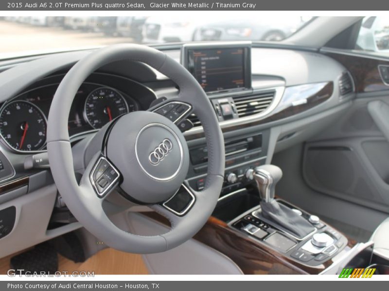 Glacier White Metallic / Titanium Gray 2015 Audi A6 2.0T Premium Plus quattro Sedan