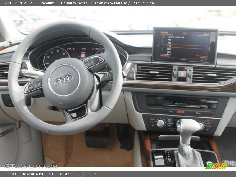 Glacier White Metallic / Titanium Gray 2015 Audi A6 2.0T Premium Plus quattro Sedan