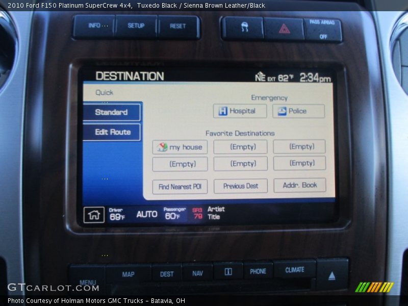 Tuxedo Black / Sienna Brown Leather/Black 2010 Ford F150 Platinum SuperCrew 4x4