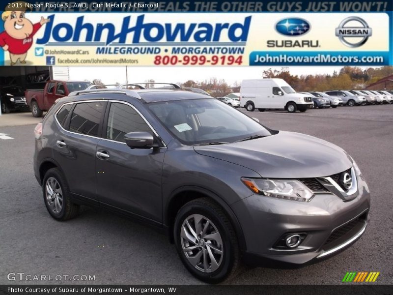 Gun Metallic / Charcoal 2015 Nissan Rogue SL AWD