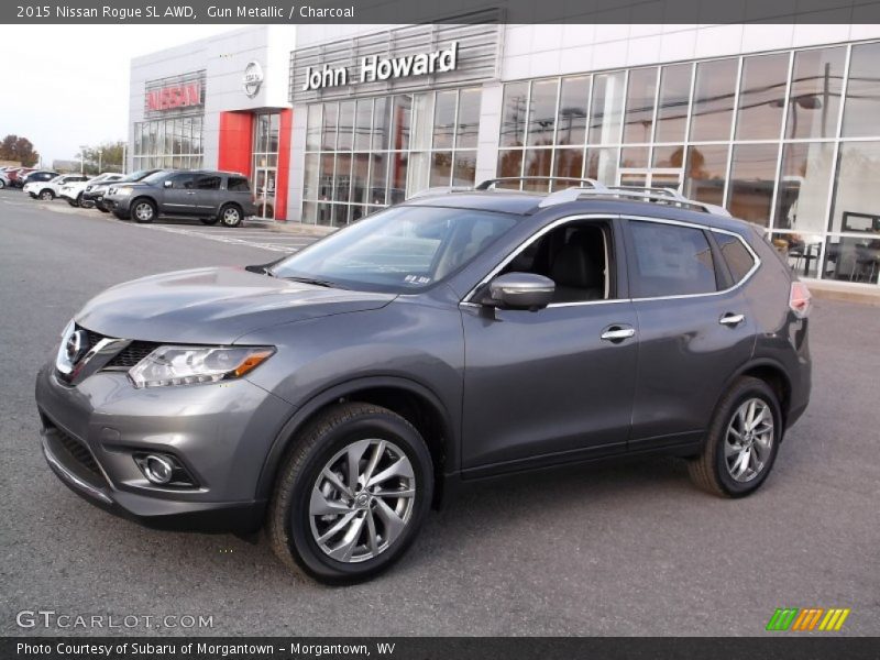 Gun Metallic / Charcoal 2015 Nissan Rogue SL AWD