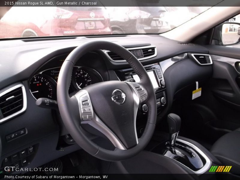 Gun Metallic / Charcoal 2015 Nissan Rogue SL AWD