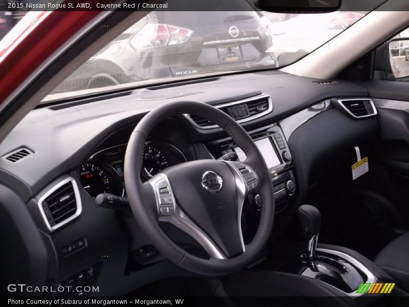Cayenne Red / Charcoal 2015 Nissan Rogue SL AWD