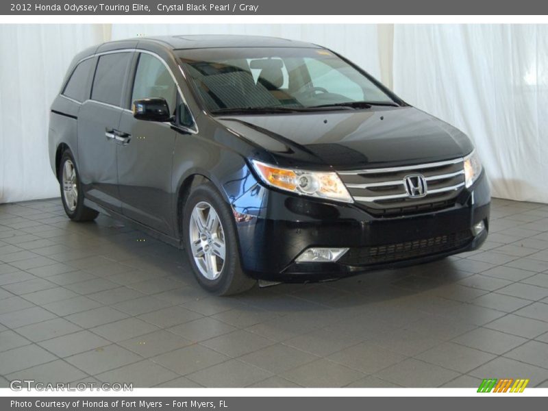 Crystal Black Pearl / Gray 2012 Honda Odyssey Touring Elite