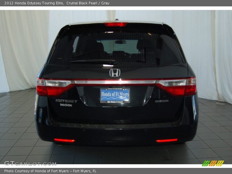 Crystal Black Pearl / Gray 2012 Honda Odyssey Touring Elite