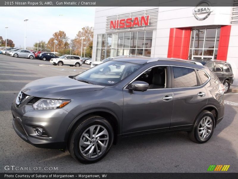 Gun Metallic / Charcoal 2015 Nissan Rogue SL AWD