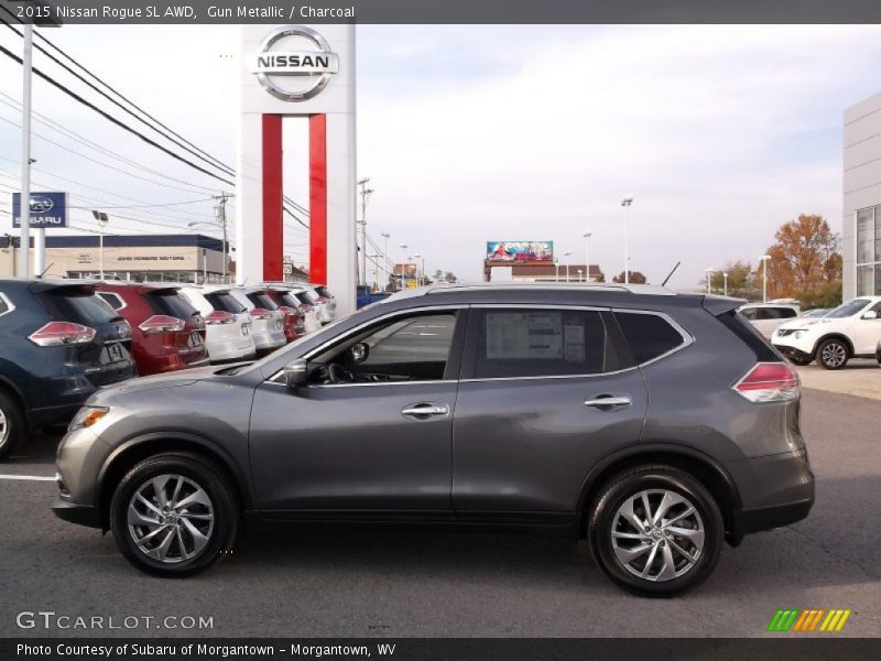 Gun Metallic / Charcoal 2015 Nissan Rogue SL AWD